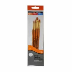 Wholesale 🛒 Daler-Rowney Gold Taklon Shader And Round Synthetic Brushes 4 Pack 🌟