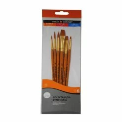 Best Pirce 🧨 Daler-Rowney Gold Taklon Large Synthetic Brushes 6 Pack 🥰