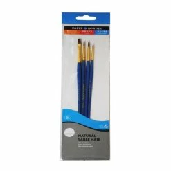 Promo 👏 Daler-Rowney Natural Sable Hair Short-Handled Brushes 4 Pack 😍