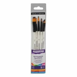Outlet 👏 Daler-Rowney Graduate Synthetic Watercolour Brushes 5 Pack 🎁