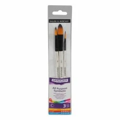 Hot Sale ✨ Daler-Rowney All Purpose Synthetic Brushes 3 Pack 🎁