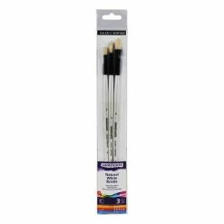 Promo 💯 Daler-Rowney Graduate Natural White Bristle Brushes 3 Pack 🌟