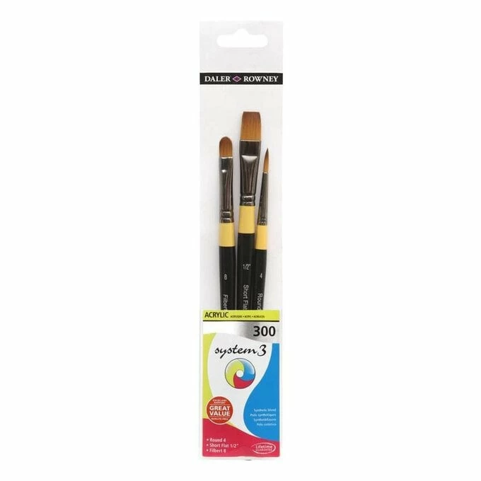 Flash Sale ๐ System 3 Daler-Rowney System3 Acrylic 300 Long Handle Brush Set 3 Pack ๐งจ 1 Flash Sale ๐ System 3 Daler-Rowney System3 Acrylic 300 Long Handle Brush Set 3 Pack ๐งจ