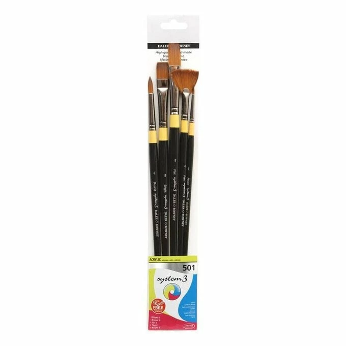 Best Sale ๐ System 3 Daler-Rowney System3 Acrylic 501 Long Handle Brush Set 5 Pack ๐ฅฐ 1 Best Sale ๐ System 3 Daler-Rowney System3 Acrylic 501 Long Handle Brush Set 5 Pack ๐ฅฐ
