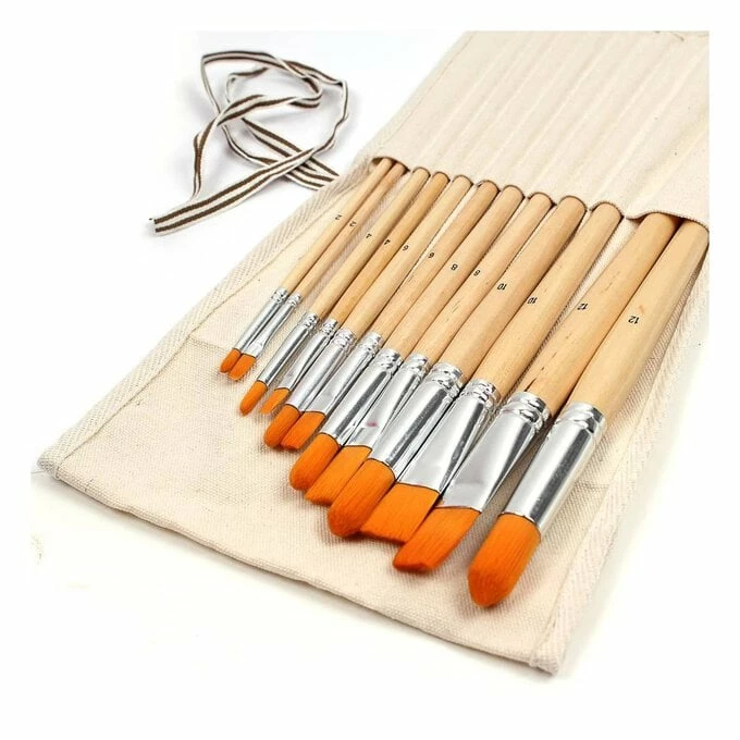 Best deal π Hobbycraft 12 Nylon Paint Brushes In Canvas Holder π€© 1 Best deal π Hobbycraft 12 Nylon Paint Brushes In Canvas Holder π€©
