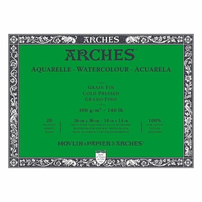 Budget ๐ Daler-Rowney Arches Cold Pressed 300g Watercolour Paper 26cm X 36cm 20 Sheets ๐ 1 Budget ๐ Daler-Rowney Arches Cold Pressed 300g Watercolour Paper 26cm X 36cm 20 Sheets ๐
