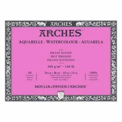 Hot Sale 🥰 Daler-Rowney Arches Hot Pressed 300g Watercolour Paper 26cm X 36cm 20 Sheets 😀